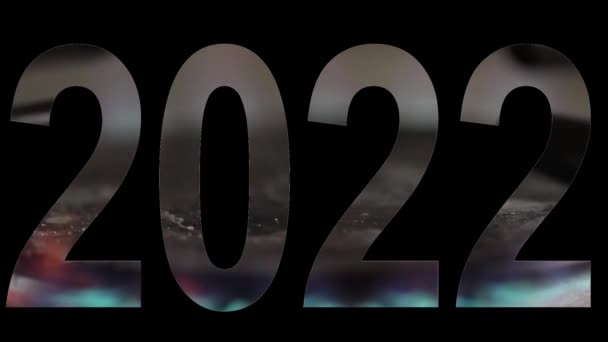 Nápis 2022 Pozadí Jasných Záblesků Požáru Zblízka Koncept Slavnostního Podpisu — Stock video