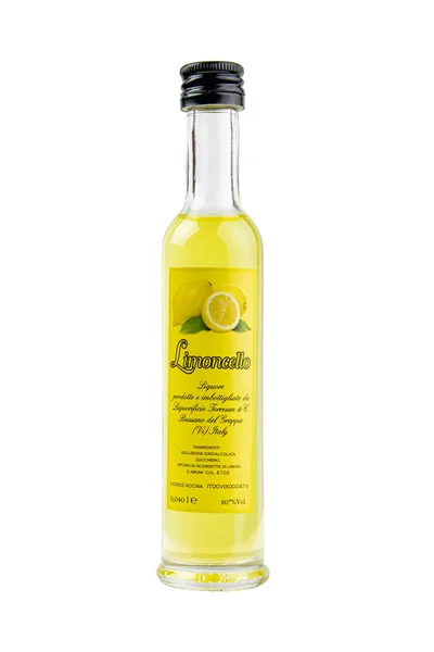 Bottle Limoncello Liquor Made Italy White Isolated Krasnoyarsk Russia December — Stock Fotó