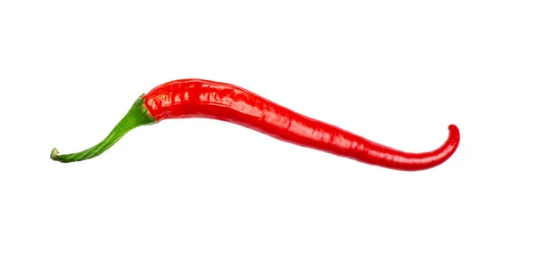 Beautiful Shaped Hot Chili Pepper White Isolated Top View —  Fotos de Stock