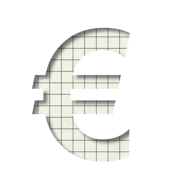 Euro Money Business Symbol Tagliato Carta Bianca Sullo Sfondo Quaderno — Foto Stock