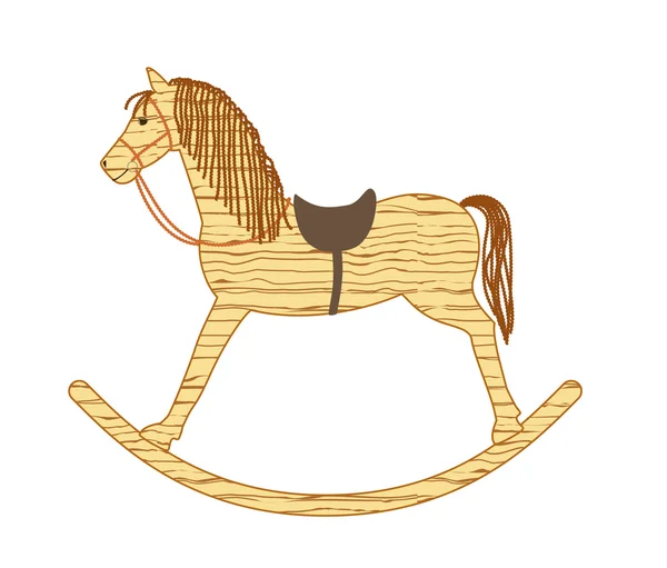 Cheval à bascule en bois — Image vectorielle