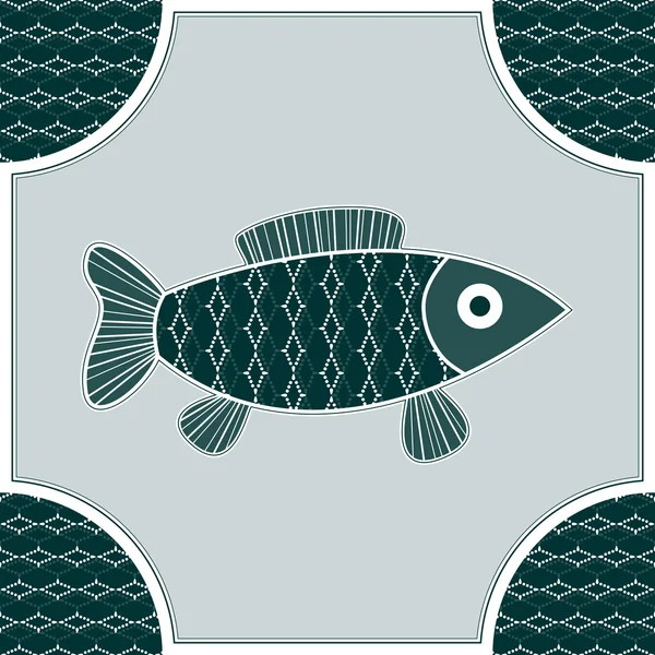 Poissons isolés dans un cadre — Image vectorielle