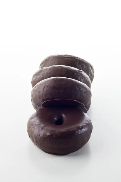 Chocolate donuts isolated — Stock Photo, Image