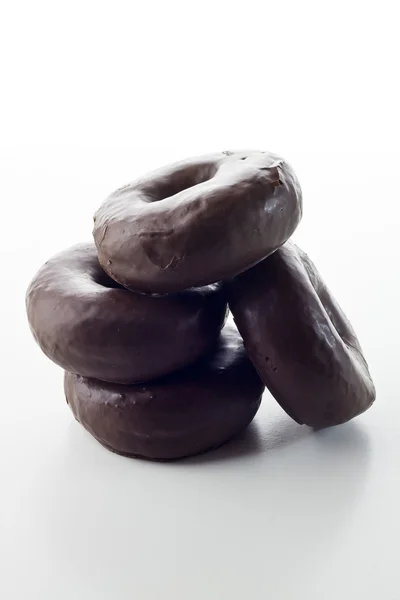 Chocolate donuts isolated — Stock Photo, Image