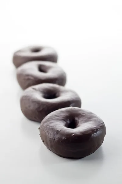 Chocolate donuts isolated — Stock Photo, Image