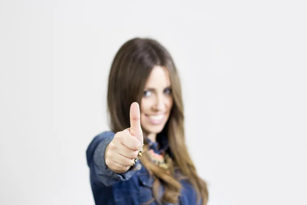 Smiling girl OK Stock Image