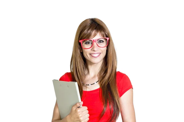 Happy girl with glasses — Stock Photo, Image