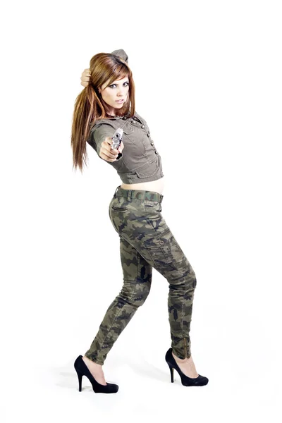 Military girl — Stock Photo, Image