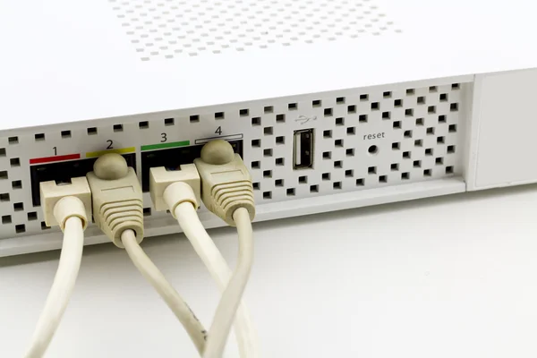 Conexion posteriore del router — Foto Stock