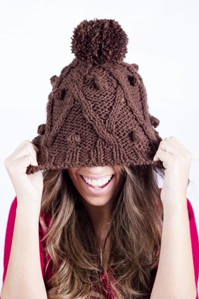 Fashion Christmas girl with bonnet — Stock Photo, Image