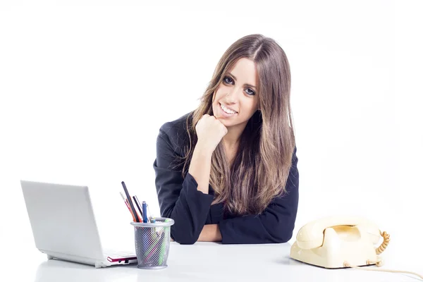 Zakelijke meisje glimlachen — Stockfoto