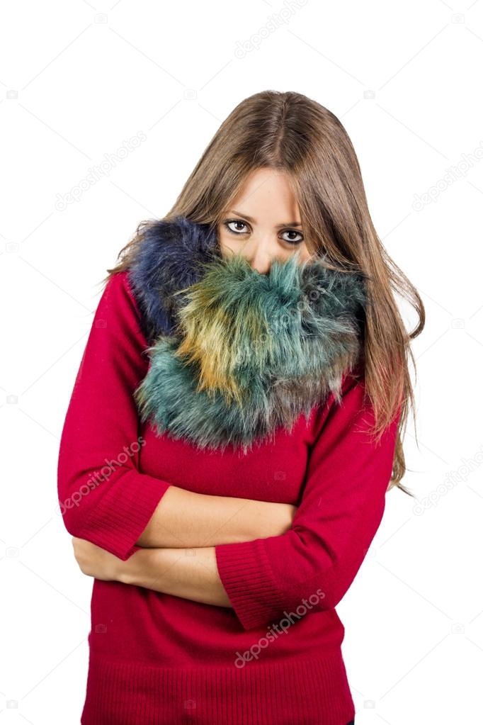 Fashion Christmas girl with scarf