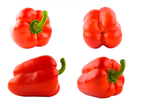 Vier rode paprika instellen — Stockfoto