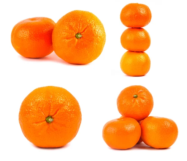 Izole mandarine kümesi — Stok fotoğraf