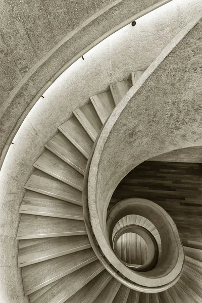 现代螺旋楼梯 当代建筑的抽象背景 — 图库照片
