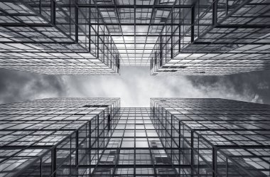 Modern binanın dış cephesi. Mimari soyut arkaplan