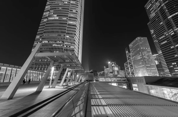 Modern Kontorsbyggnad Och Skyline Hong Kong City Natten — Stockfoto