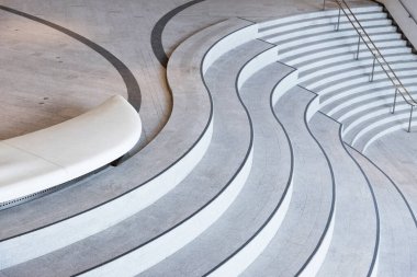 Modern mimarinin merdiveni. Soyut arkaplan oluşturuluyor