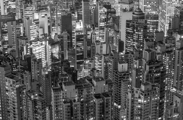 Vista Aérea Del Concurrido Edificio Gran Altura Ciudad Hong Kong — Foto de Stock