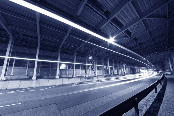 Tüneldeki Işık Yolları Trafik Işıkları Ulaşım Arkaplanı — Stok fotoğraf