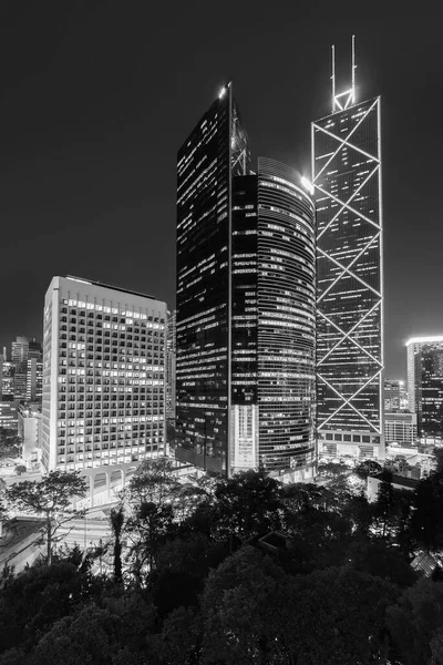 Skyline Van Het Centrum District Van Hong Kong Stad Nachts — Stockfoto