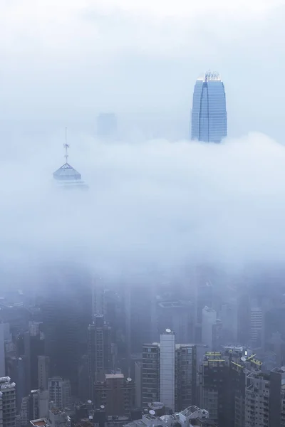 Dzielnica Centrum Hong Kongu Mgle — Zdjęcie stockowe