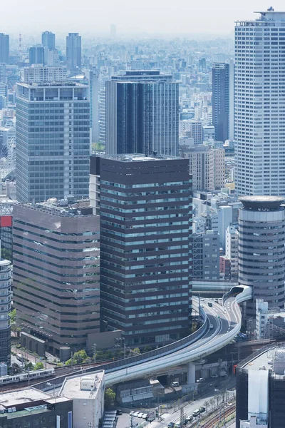 Skyline Van Het Centrum District Osaka Stad Japan — Stockfoto