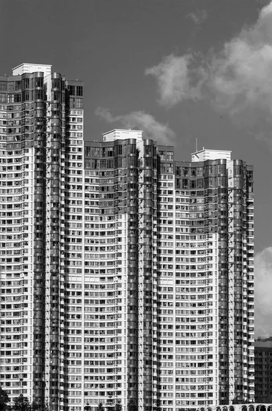 Esterno Grattacielo Edificio Residenziale Proprietà Pubblica Nella Città Hong Kong — Foto Stock