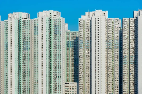 Außenseite Eines Wohnhochhauses Einem Öffentlichen Anwesen Hongkong — Stockfoto