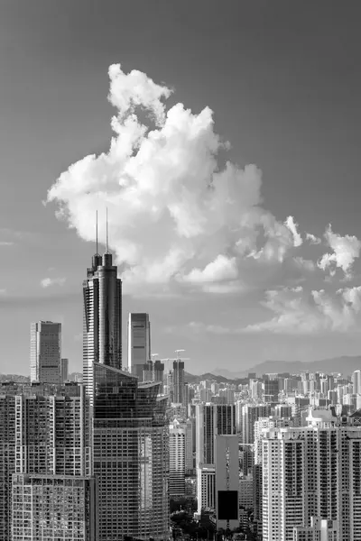 Skyline Van Het Centrum District Van Shenzhen Stad China Gezien — Stockfoto