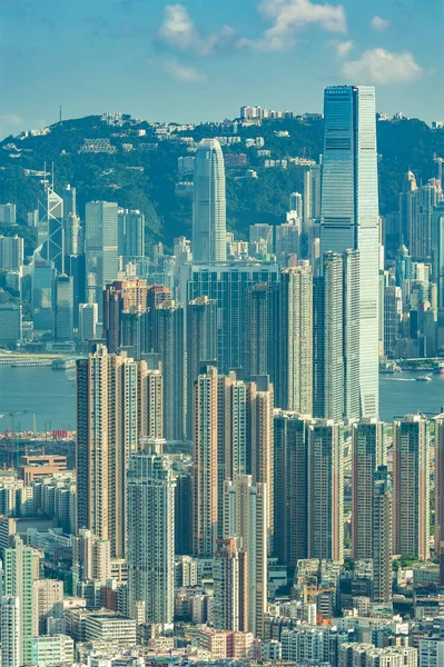 Hong Kong Şehir Merkezinin Hava Manzarası — Stok fotoğraf