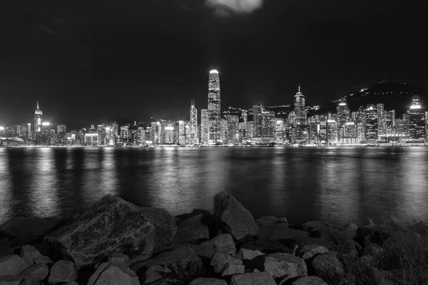 Paysage Nocturne Port Victoria Hong Kong — Photo