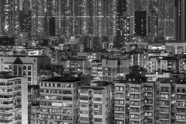 Paisaje Nocturno Del Horizonte Del Distrito Centro Ciudad Hong Kong — Foto de Stock