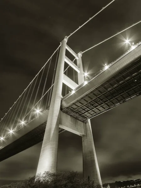 Paesaggio Notturno Tsing Bridge Hong Kong — Foto Stock