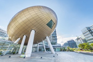 Hong Kong, Çin - 27 Mayıs 2018: Hong Kong Bilim ve Teknoloji Parkları. Hong Kong Hükümeti tarafından yeni kurulmuş tesisler, hizmetler ve dinamik bir ortam sağlamak için yönetiliyor..