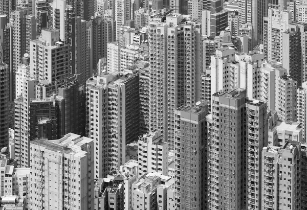 Légi Kilátás Toronyházak Hong Kong Város — Stock Fotó