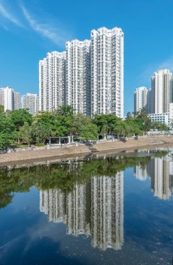 Hong Kong 'da yüksek binalar.