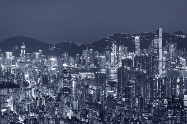 Aerial View Hong Kong City Dusk — Stock Photo, Image
