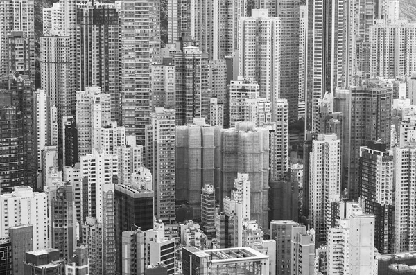 Vista Aérea Del Edificio Lleno Gente Ciudad Hong Kong — Foto de Stock