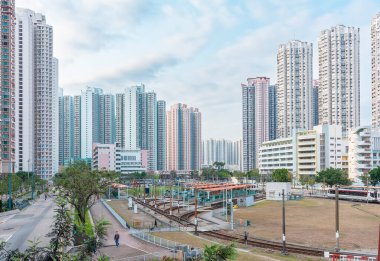 Scenery of residential district in Hong Kong city