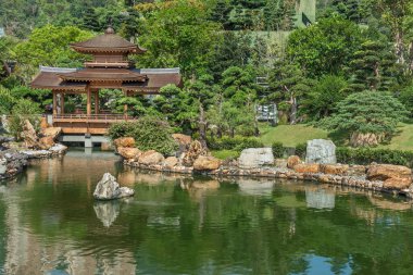 Çin Tapınağı Pavyonu - Chi Lin Nunnery Hong Kong şehrinde