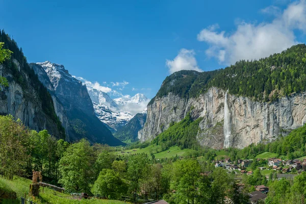 Panorama Lauterbrunnen Valley Bernese Alps Switzerland — Stock Photo, Image