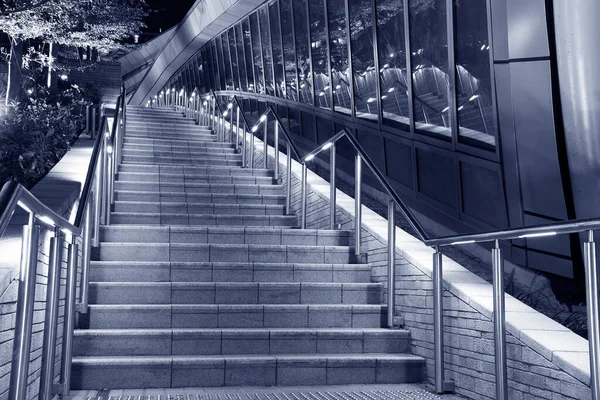 Escalera Moderna Arquitectura Moderna Por Noche —  Fotos de Stock