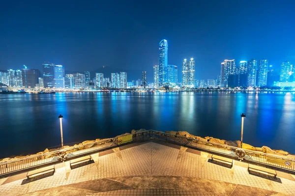 Skyline Harbor Hong Kong City Night — Stock Photo, Image