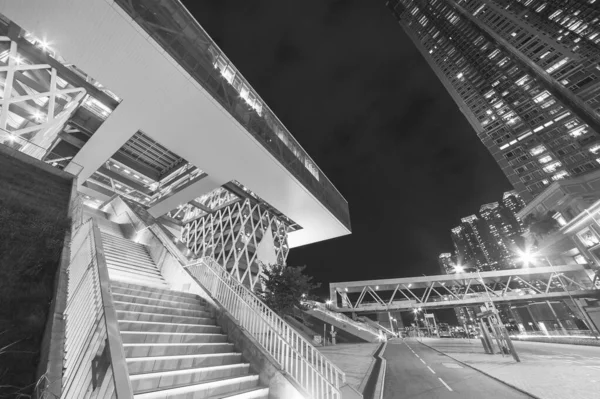 Straße Der Stadt Hongkong Bei Nacht — Stockfoto