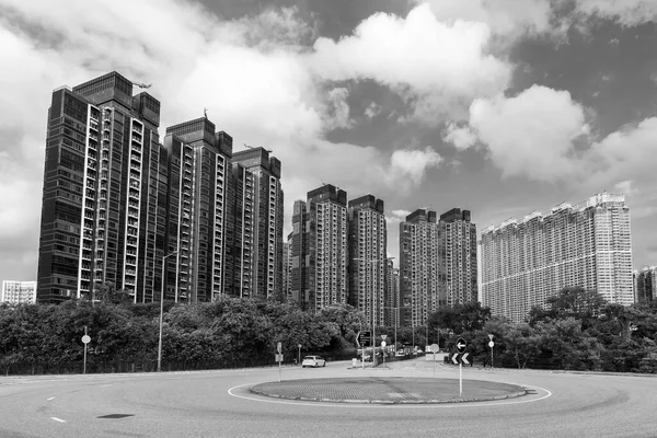 Многоэтажный Жилой Дом Дорога Гонконге — стоковое фото