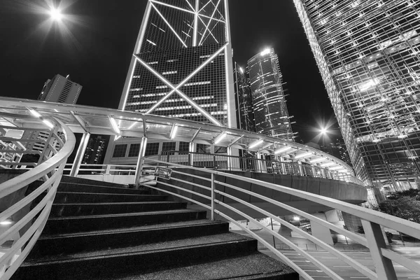 Hoogbouw Kantoorgebouwen Central District Van Hong Kong Stad Nachts — Stockfoto