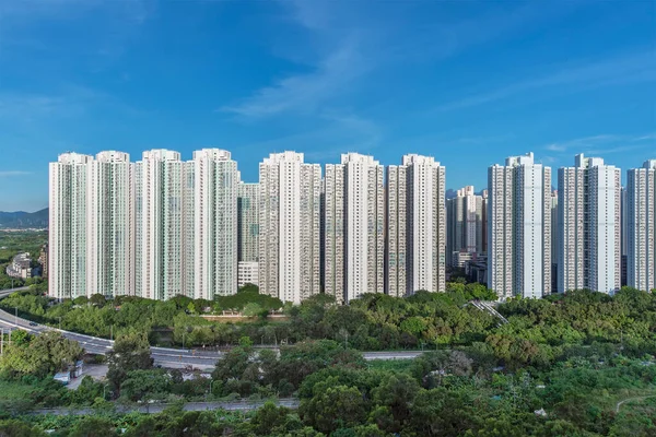 Edifício Residencial Alta Elevação Propriedade Pública Cidade Hong Kong — Fotografia de Stock