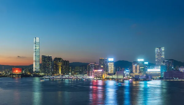 Skyline Hong Kong City Dusk — Stock Photo, Image
