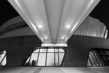 Modern binanın dış cephesi. Mimari soyut arkaplan